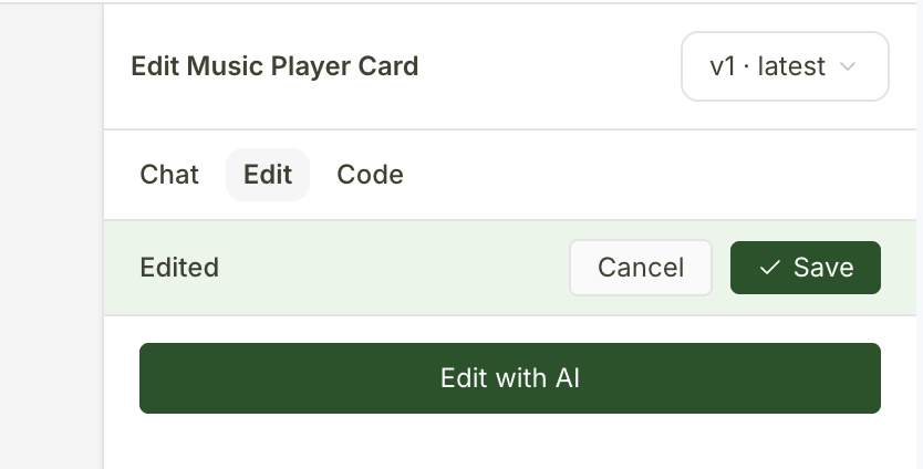 Save button in the editor